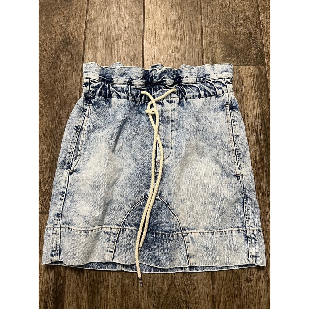 BASSIKE Women's Japanese Denim Paperbag Skirt Denim Moffley Small